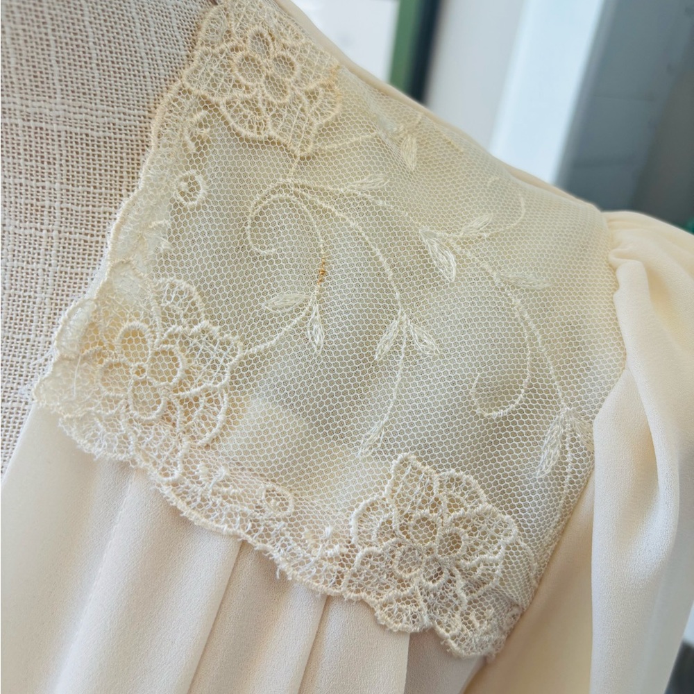 Vintage 70’s Chiffon Pleated | Belted Dress. Women’s Sz-S Mid Century Modern. - Picture 9 of 16